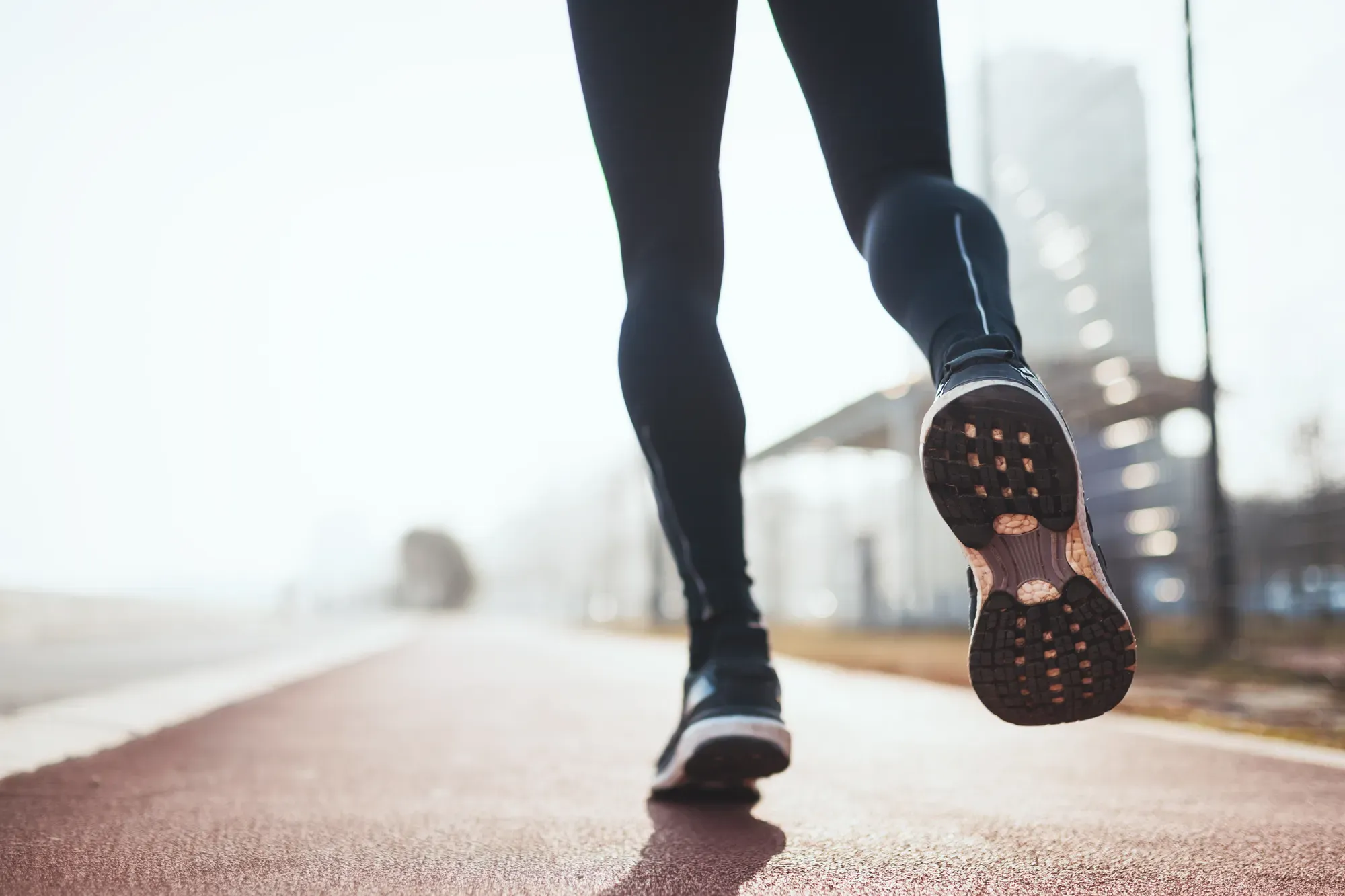 A woman jogging to stay active